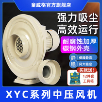 Medium pressure fan 220V centrifugal blower strong smoke exhaust woodworking dust engraving high power exhaust fan industry