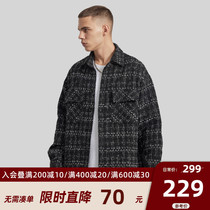 BTW lattice shirt men and small fragrant spring leisure loose high street tide coat compiled in sweater coat
