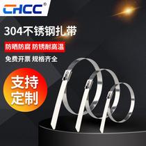 304 stainless steel cable tie tensioner 4 6 wide metal wire hoop 1 m self-locking high temperature thick steel tie buckle