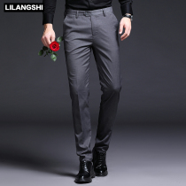 Lilang lion summer thin casual pants mens pants loose straight middle and young mens pants dad ice silk trousers