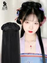 Hanfu wig bag integrated lazy man hair band full hood gufeng ming manufacturing type ancient disc hairstyle pad hair bag