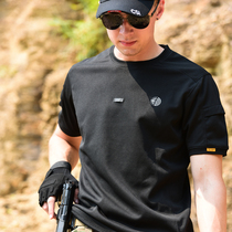 Hanye short-sleeved round neck shirt tactical T-shirt male outdoor summer physical training quick-drying clothes Special Forces body shirt