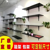 Simple shoe store shelf display cabinet solid wood wall shoe rack wall-mounted childrens shoe rack shoe rack cap rack