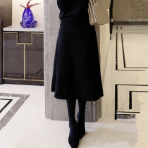 European station 2021 New woolen skirt women autumn and winter high waist long winter with sweater A- line dress
