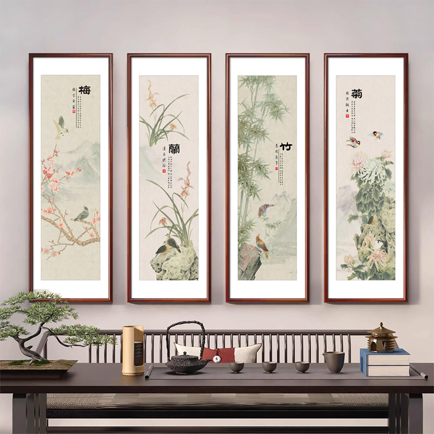 梅兰竹菊四扇屏-梅兰竹菊四扇屏促销价格、梅兰竹菊四扇屏品牌- 淘宝