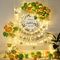 Male and female babies full moon 100 days one year old childrens scene decoration background wall birthday luminous balloon package