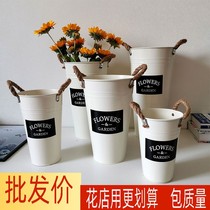 Flower arrangement bucket waking flower shop dedicated flower bucket dried flower Flower Flower bucket retro home large flower iron sheet