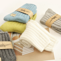 3 pairs of wool socks women winter warm wool deodorant socks solid color thick cashmere socks autumn and winter socks women