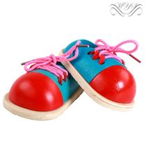 Montesori daily teaching aids childrens life teaching aids wearing shoes and shoelaces baby parent-child learning early education Kindergarten