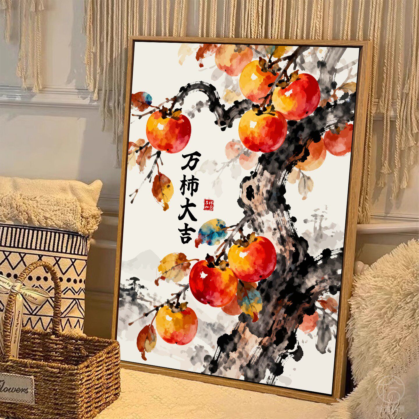 50%off】￥367,440➔￥183,720➔150,000 柿の絵画 楽天市場】柿（日本