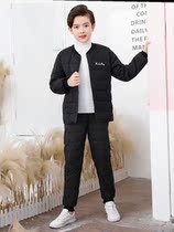 School uniform artifact Cotton coat liner Large child skin-friendly fashion down jacket Childrens clothing down suit plus velvet light children