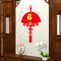 2022 Year of the Tiger New Year Chinese New Year Spring Festival decoration pendant relocation joy Chinese knot fan-shaped blessing door stickers hanging ornaments