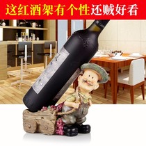 European style personality cartoon wine rack Creative fashion home resin ornaments Wine bottle rack Wine cabinet display shelf