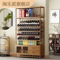 Restaurant creative floor-standing multi-layer wine cabinet winery red wine storage display rack display wine rack storage rack