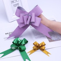 Large hand drawn flower ribbon bow knot gold onion coating gift packaging flower lazy wedding car ribbon car