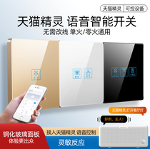 Sky Cat Elf Smart Switch Light Control Panel Home Double Control Touch Voice Bluetooth Control Mobile Phone Remote Control Remote