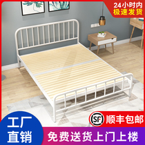 County IKEA bed wrought iron bed Modern simple adult double bed Dormitory bed Bed and breakfast Student iron bed rental house