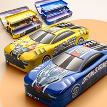 Automatic boys pencil Boys stationery multi-layer pen box Female primary school students boys tinplate car first grade iron box King Kong iron box Three-layer iron multi-function kindergarten deformation children
