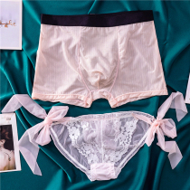 New men and women couples underwear Ice Silk sex confused cotton file couple cute hot passion pair underwear set