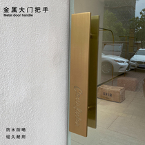 Antique Chinese large handle hotel glass door handle logo black stainless steel handle custom door handle handrail