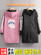 Waterproof long sleeve apron female household kitchen 2021 New plus velvet thick coat adult work clothes custom