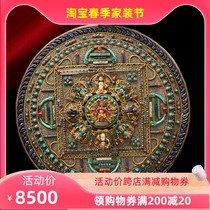 Handmade in Nepal Bronze Pinch-Golden White Silver Reliquary Silver Reliquary for the Ancestral Altar City to be Decorated With a Buddhist Pendulum