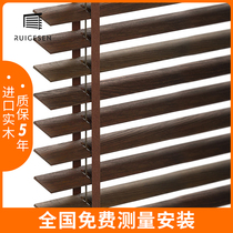 Custom solid wood blinds Electric wooden blinds Kitchen bathroom anti-corrosion wood shading lifting roller blinds