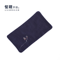 Cotton and linen absorbent tea towel tea tray accessories tea mat Zen retro hand-painted embroidery kung fu tea ceremony tea cloth absorbent thickening