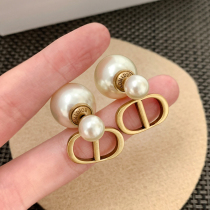 Omidio CD Pearl Earrings Female Superior Fashion Temperament Brief Stars The Same Earrings Character Female Earrings