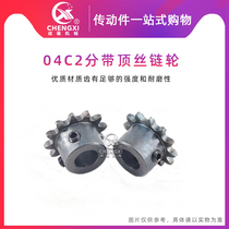 2 points industrial hole gear sprocket finishing with top wire 04C9 teeth 04C10 04C12 04C15