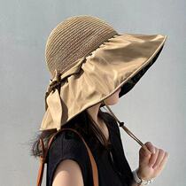Womens hat 2021 new style This years popular hat visor bow openwork UV large eaves cover face