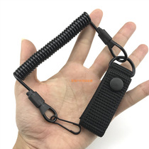 Spring gun rope molle anti-lost safety rope gun frame 92g changed telescopic gun series rope lanyard elastic universal steel wire