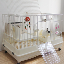 Riyoka Ruiyou Family Rabbit Cage Luxury Double-deck Rabbit Villa White Double Drawer Anti-spray Guinea Pig Dutch Pig Cage