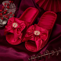 Wedding slippers red festive couple wedding wedding wedding wedding wedding wedding supplies