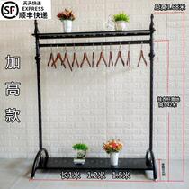 Simple wrought iron creative coat rack floor bedroom hanger household clothes rack horizontal bar rack