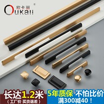 Light Extravagant American Black Wardrobe Door Cabinet Lengthened Pull Handle Modern Minima Strip Cupboard Shoes Cabinet Overlong Doorknob