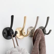 European-style black metal adhesive hook shoe cabinet hook single clothes wall hanging wall wardrobe perforated coat hook