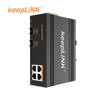 keeplink Gigabit Industrial Switch 2 Optical 4 Electrical Photoelectric Fiber Transceiver KP-9000-45-2GX4GT