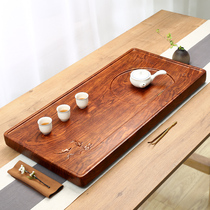 Huali solid wood tea tray household kung fu tea set whole log Ebony large tea sea Science and Technology Wood small tea table