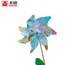 Children Transparent Graffiti Windmills Hand-painted Diy Children Creative Fine Arts Painting Toys Exterior Decoration Young Garden Material Kits