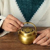 Pure copper hand furnace brass casting antique old Chinese hand warmer hand stove Hui furnace winter hand warm hand carbon cloth cover furnace