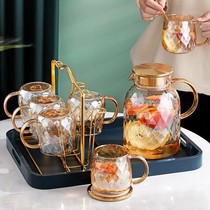 Light luxury ins style European transparent glass set home living room home heat-resistant cold kettle drinking water Tea Cup