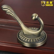 Eagle Shield American Simple Green Bronze Hook Single Hook Antique European Phoenix Tail Clothes Hook Wardrobe Wall adhesive hook OK