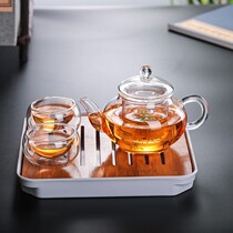 Restaurant black tea mini open fire heated glass pot thickened bubble teapot single small transparent kung fu teapot flower tea