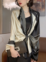Silk scarf to momma gift Spring and Autumn thin sheath warmth neck scarf female meteorological shawl outside