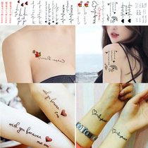A copy of 10 tattoo stickers for men and women waterproof long-lasting realistic English letters ECG cute and fresh
