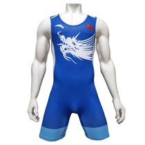 National team with the same blue dragon suit one-piece wrestling suit weightlifting rowing competition training support customization 