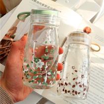 Water cup simple Japanese fresh forest glass ins wind creative portable transparent cup female cute student summer