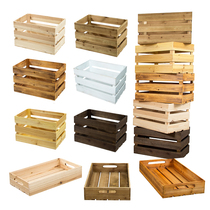 Solid wood storage box supermarket display wooden box storage decoration fruit wooden basket wooden box retro small wooden box customization