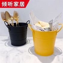 Ice bucket cold bucket ins Wind Net red stainless steel tableware snack bucket hello Champagne ice cube bucket Mini Storage bucket
